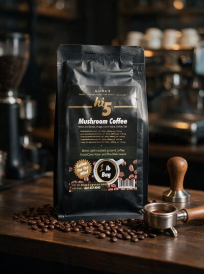 5 Mushroom Dark Ground Coffee (16 oz)