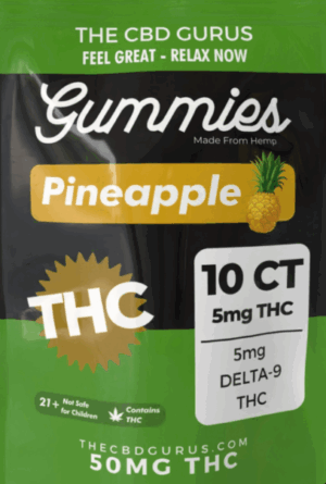 Full Spectrum Gummies Delta 9 THC (10)ct  – Pineapple