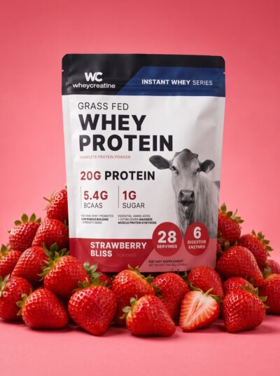 Strawberry Whey Protein Isolate (Grass-Fed / 28 Servings)