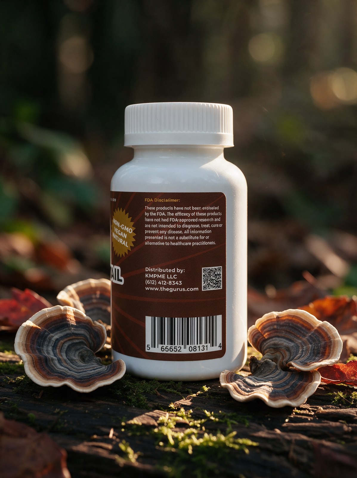 Turkey Tail Mushroom Capsules (120 ct / 450 mg) - Image 2