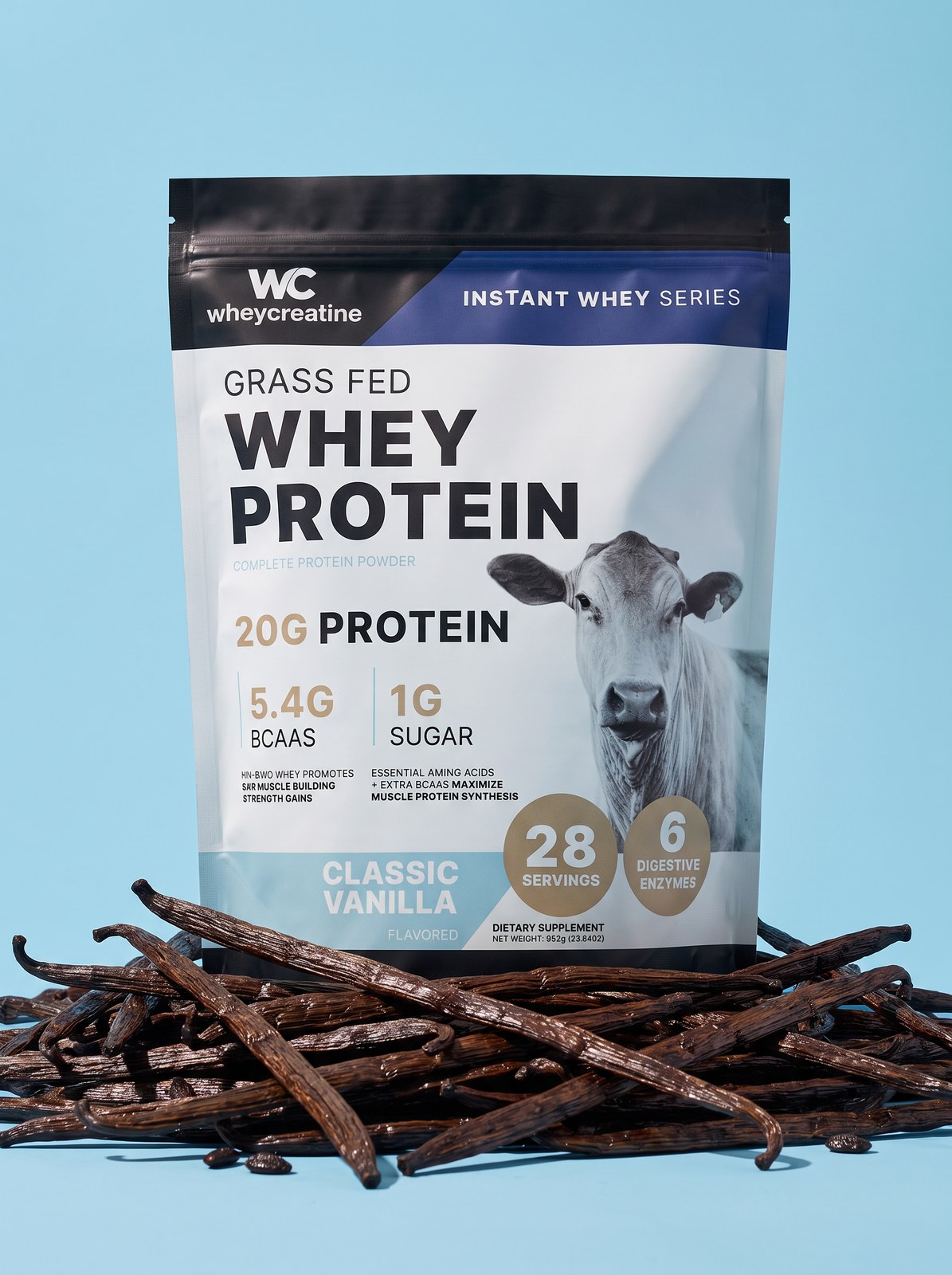 Vanilla Whey Protein Blend (Grass-Fed / 28 Servings)